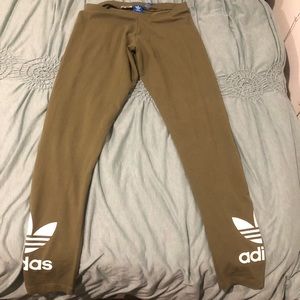 Adidas army green leggings
